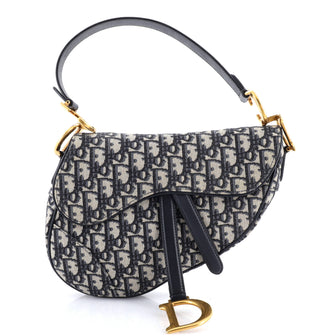 Christian Dior Saddle Handbag Oblique Canvas Medium