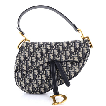 Christian Dior Saddle Handbag Oblique Canvas Medium