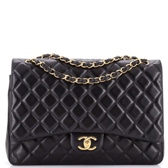 Chanel Classic Double Flap Bag Quilted Lambskin Maxi