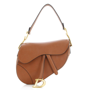 Christian Dior Saddle Handbag Leather Medium