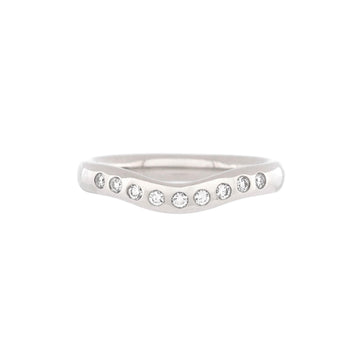 Tiffany & Co. Elsa Peretti Curved Wedding Band Ring Platinum with Diamonds