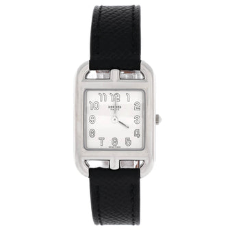 Hermes Cape Cod Quartz Watch Stainless Steel and Leather 23