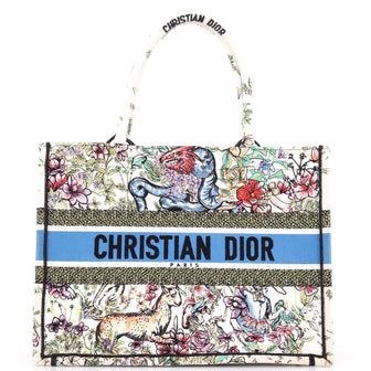 Christian Dior Book Tote Embroidered Canvas Medium