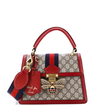Gucci Queen Margaret Top Handle Bag GG Coated Canvas with Leather Small