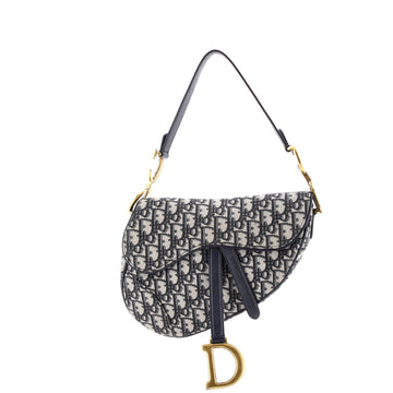Christian Dior Saddle Handbag Oblique Canvas Medium