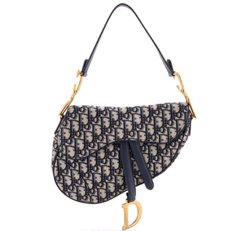 Christian Dior Saddle Handbag Oblique Canvas Medium