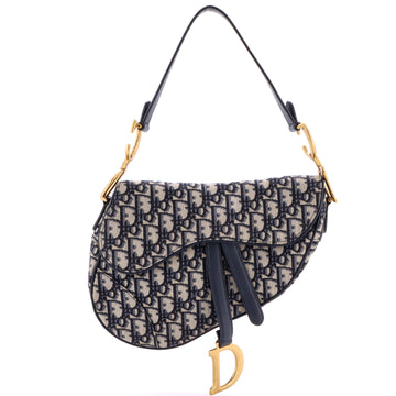 Christian Dior Saddle Handbag Oblique Canvas Medium