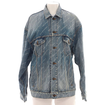 Balenciaga Logo Oversized Jacket Denim