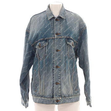 Balenciaga Logo Oversized Jacket Denim