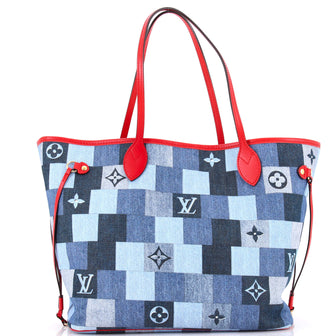 Louis Vuitton Neverfull Tote Damier and Monogram Patchwork Denim MM