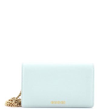 Gucci Script Logo Chain Wallet Leather Small