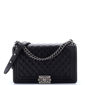 Chanel Boy Flap Bag Quilted Lambskin New Medium