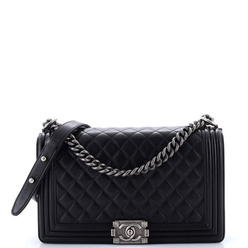 Chanel Boy Flap Bag Quilted Lambskin New Medium