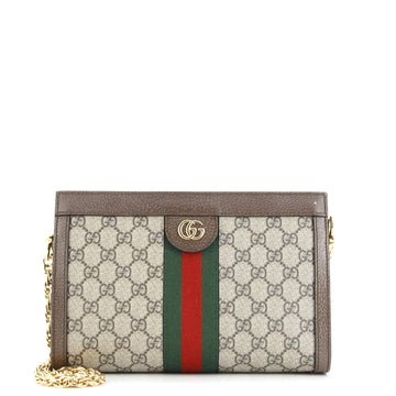 Gucci Ophidia Chain Shoulder Bag GG Coated Canvas Small