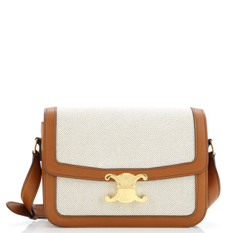 Celine Triomphe Shoulder Bag Canvas with Leather Medium