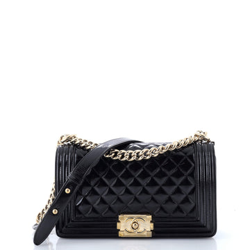 Chanel Boy Flap Bag Quilted Iridescent Glazed Calfskin Old Medium