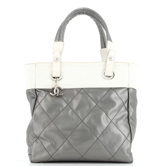 Chanel Biarritz Tote Quilted Coated Canvas Large