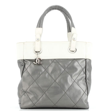 Chanel Biarritz Tote Quilted Coated Canvas Large
