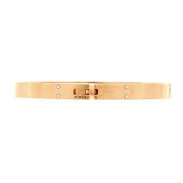 Hermes Kelly Bracelet 18K Rose Gold with 4 Diamonds Small