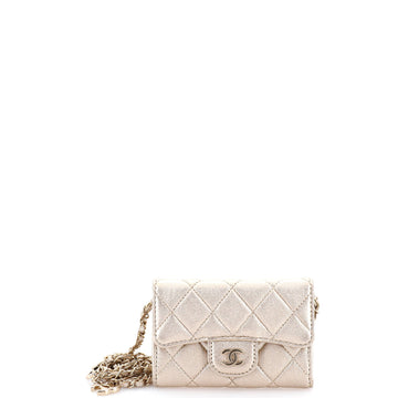 Chanel Classic Flap Chain Belt Bag Quilted Metallic Lambskin Mini