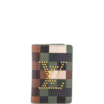 Louis Vuitton Pocket Organizer Studded Damoflage Coated Canvas