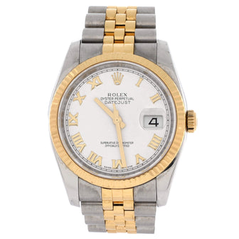 Rolex Oyster Perpetual Datejust Automatic Watch Stainless Steel and Yellow Gold 36