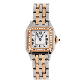 Cartier Panthere de Cartier Quartz Watch Stainless Steel and Rose Gold with Diamond Bezel 22