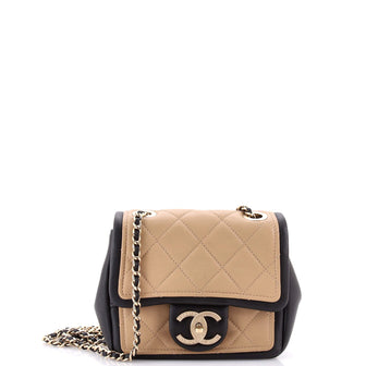 Chanel Graphic Flap Bag Quilted Calfskin Mini