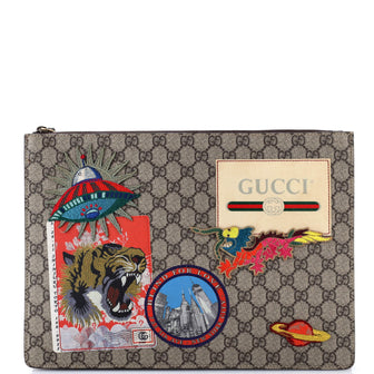 Gucci Courrier Messenger Bag GG Coated Canvas with Applique