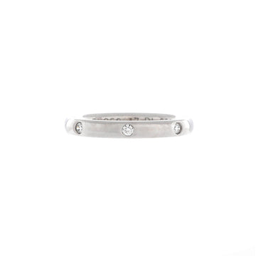 Van Cleef & Arpels Tendrement Etoiles Wedding Band Ring Platinum with 3 Diamonds 2.5mm