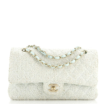 Chanel Classic Double Flap Bag Quilted Tweed Medium