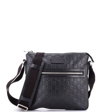 Gucci Signature Zip Messenger Bag Guccissima Leather Small