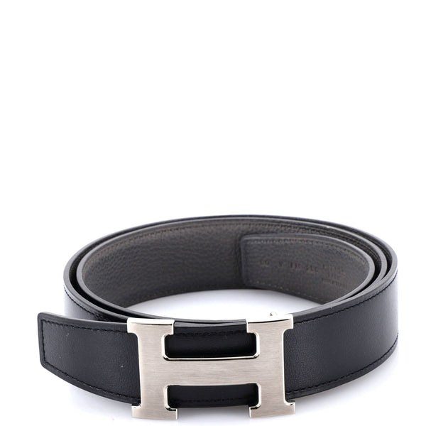Hermes Constance Reversible Belt Leather Gray White Constance belt buckle & Reversible leather strap 38 mm  main image 4
