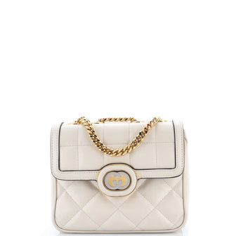 Gucci Deco Chain Flap Bag Mixed Matelasse Leather Mini