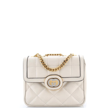 Gucci Deco Chain Flap Bag Mixed Matelasse Leather Mini