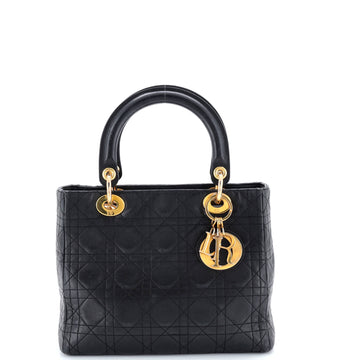 Christian Dior Vintage Lady Dior Bag Cannage Quilt Lambskin Medium
