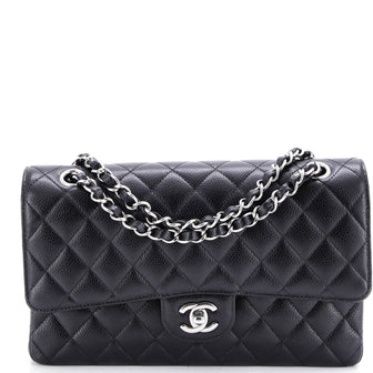 Chanel Classic Double Flap Bag Quilted Caviar Medium
