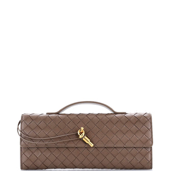 Bottega Veneta Andiamo Top Handle Clutch Intrecciato Nappa Long