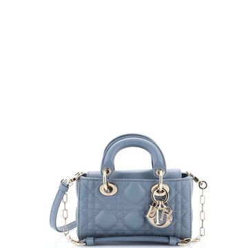 Christian Dior Lady D-Joy Bag Cannage Quilt Lambskin Micro