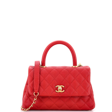 Chanel Coco Top Handle Bag Quilted Caviar Mini