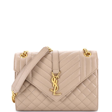 Saint Laurent Classic Monogram Envelope Satchel Mixed Matelasse Leather Medium