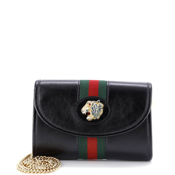 Gucci Rajah Web Chain Shoulder Bag Leather Mini