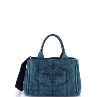 Prada Canapa Convertible Tote Denim Mini