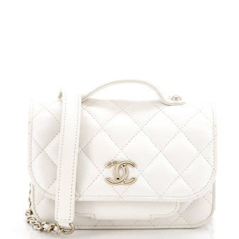 Chanel Business Affinity Flap Clutch with Chain Quilted Caviar