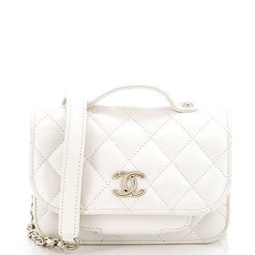Chanel Business Affinity Flap Clutch with Chain Quilted Caviar