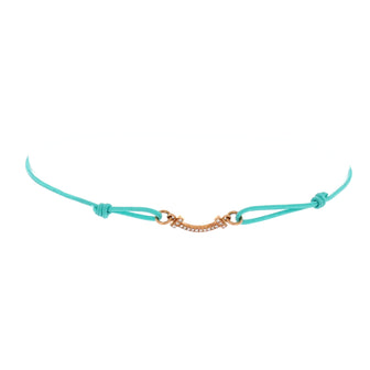 Tiffany & Co. T Smile Bracelet Cord and 18K Rose Gold with Diamonds