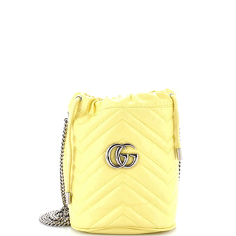 Gucci GG Marmont Bucket Bag Matelasse Leather Mini