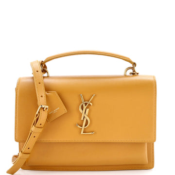 Saint Laurent Sunset Top Handle Shoulder Bag Leather Medium