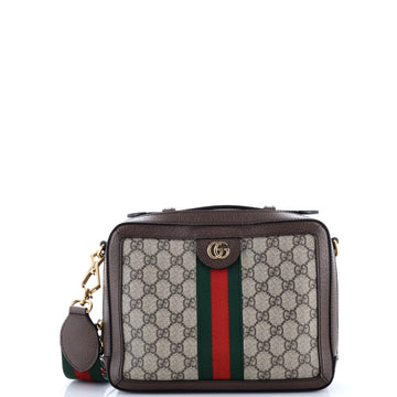 Gucci Ophidia Zip Around Camera Bag GG Coated Canvas Small