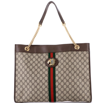 Gucci Rajah Chain Tote GG Coated Canvas Large